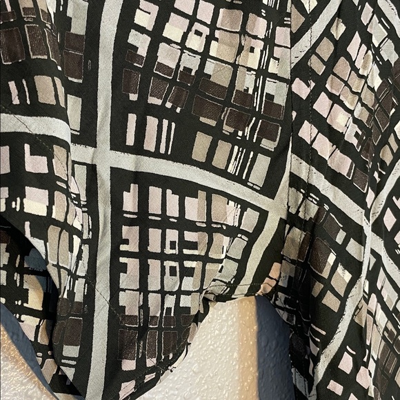 Vintage Gabicci Geometric Print Short Sleeve Button-Up Shirt – Size M - Picture 7 of 12